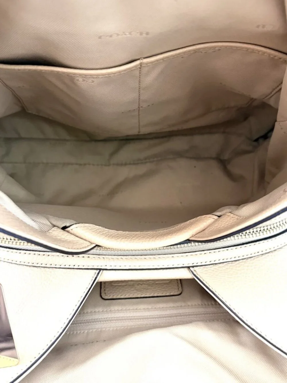 COACH Edie 31 Pebbled Leather Shoulder Bag Nude Tan 36464